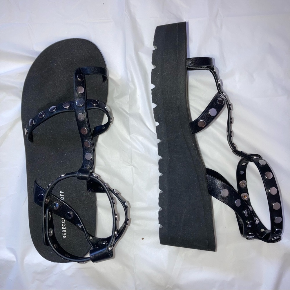 Rebecca Minkoff Studded Sandals Platform Black 8